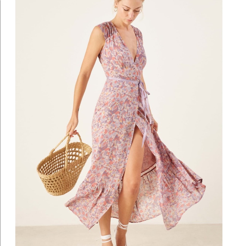 Reformation Purple Floral Maxi Dress